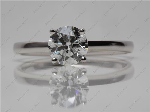 Platinum 1.07 Round cut Solitaire Diamond Ring