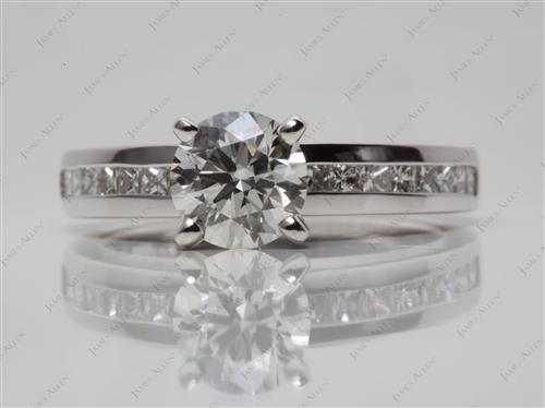 Platinum 1.15 Round cut Diamond Channel Ring