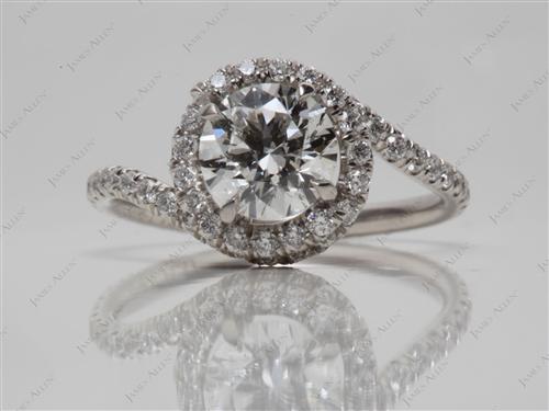Platinum 1.01 Round cut Micro Pave