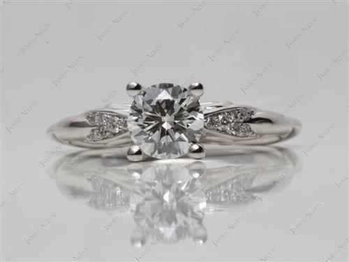 Platinum 0.90 Round cut Pave Ring Set