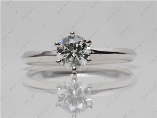 White Gold 0.48 Round cut Engagement Rings