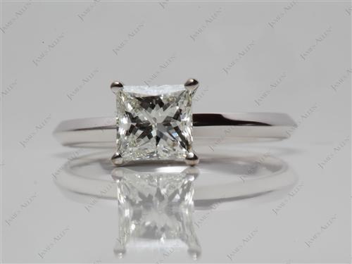 White Gold 1.05 Princess cut Engagement Ring
