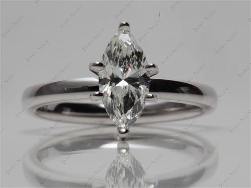 White Gold 0.70 Marquise cut Solitaire Diamond Ring