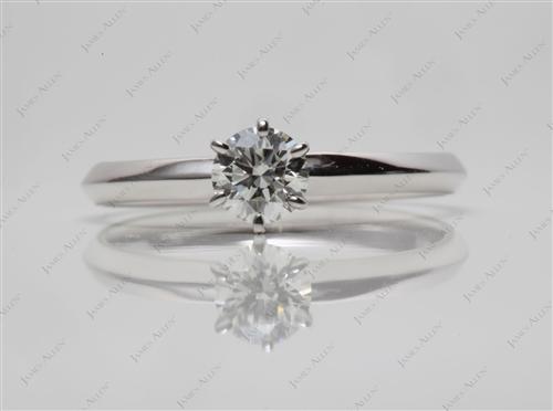 White Gold 0.32 Round cut Engagement Rings