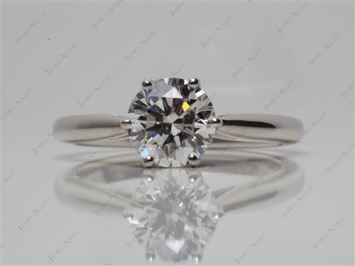 Platinum 1.19 Round cut Solitaire Ring Setting