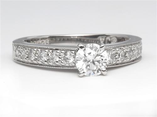 Platinum 0.51 Round cut Diamond Rings