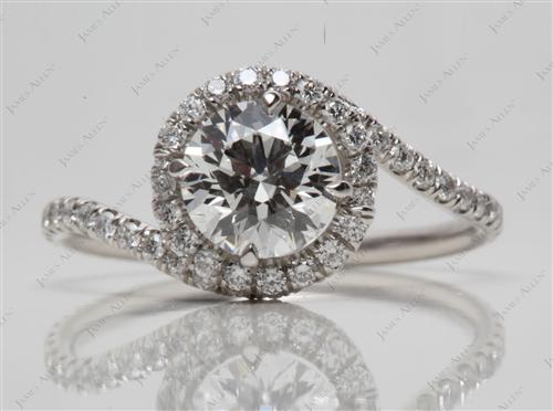 Platinum 1.13 Round cut Engagement Ring