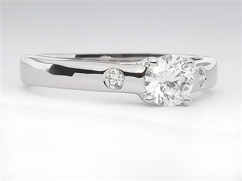 White Gold 0.52 Round cut Engagement Rings