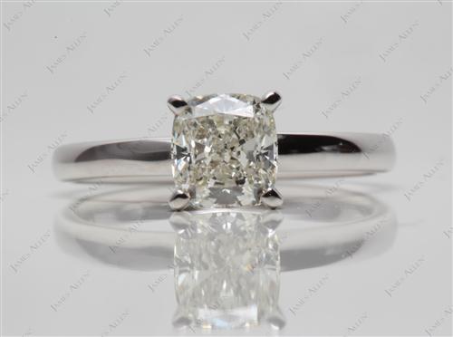 White Gold 1.01 Cushion cut Diamond Engagement Solitaire Rings