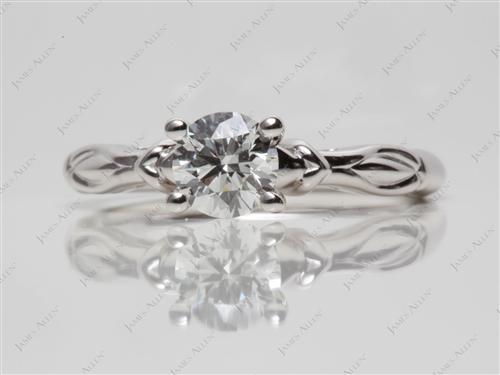 White Gold 0.74 Round cut Diamond Solitaire Rings
