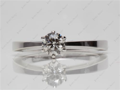 White Gold 0.53 Round cut Solitaire Diamond Ring