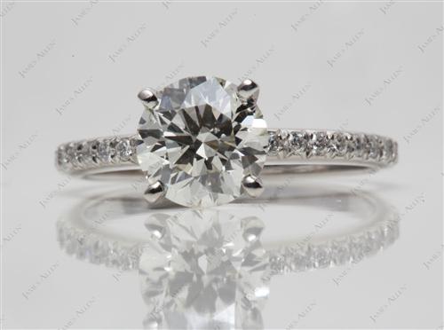 Platinum 1.51 Round cut Engagement Ring