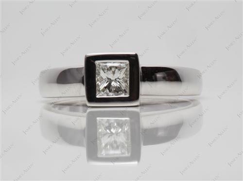White Gold 0.50 Princess cut Tension Set Engagement Ring