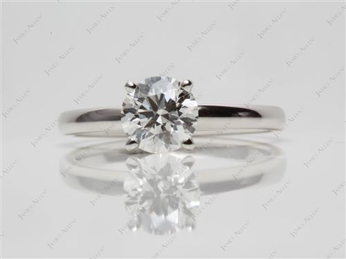 Platinum 1.01 Round cut Solitaire Rings