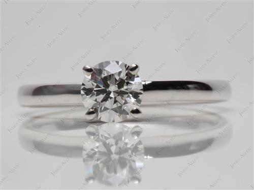 White Gold 0.71 Round cut Solitaire Rings