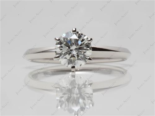Platinum 1.01 Round cut Diamond Engagement Solitaire Rings
