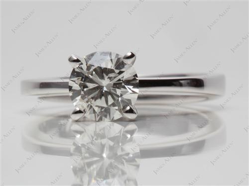 White Gold 1.01 Round cut Solitaire Rings