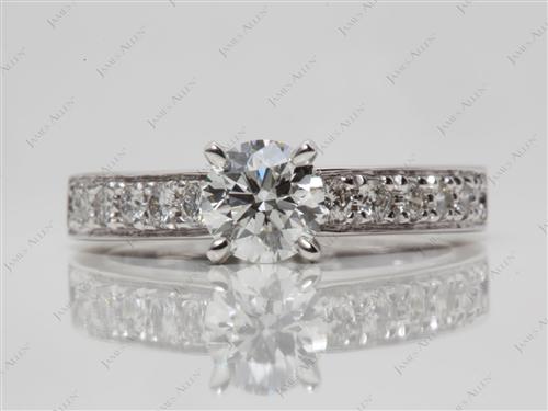 White Gold 0.77 Round cut Pave Diamond Rings