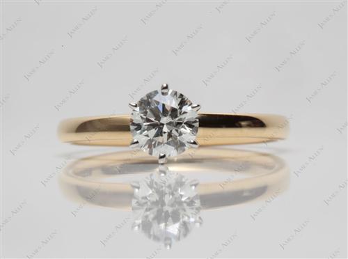 Gold 0.60 Round cut Solitaire Ring
