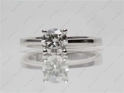 White Gold 0.72 Round cut Diamond Solitaire Rings