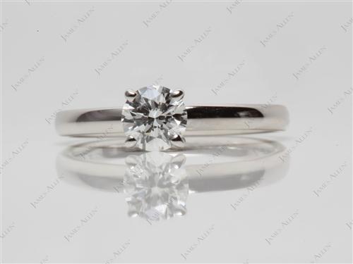 Platinum 0.50 Round cut Solitaire Engagement Ring