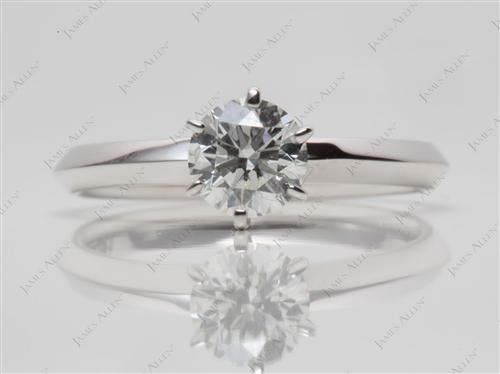 White Gold 0.50 Round cut Solitaire Engagement Ring