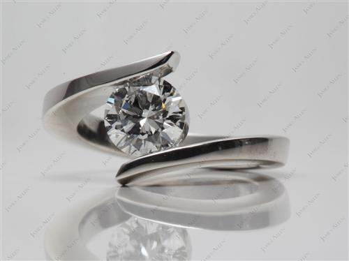 Platinum 1.01 Round cut Tension Setting Engagement Rings