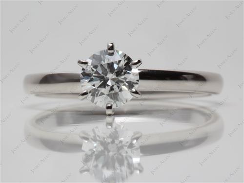 Platinum 0.72 Round cut Engagement Ring