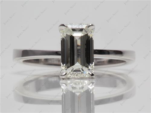 White Gold 1.52 Emerald cut Solitaire