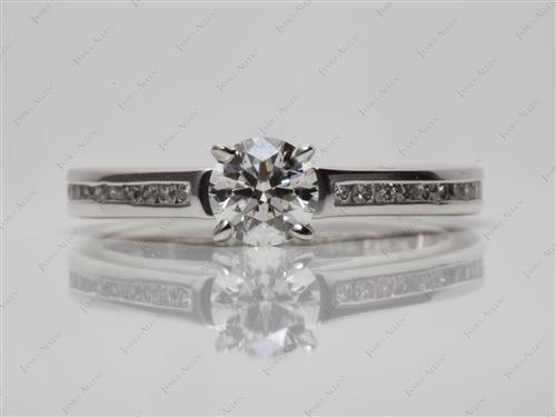 Platinum 0.53 Round cut Channel Setting Engagement Ring