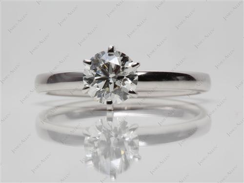 White Gold 0.80 Round cut Diamond Solitaire Rings