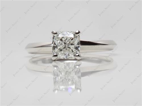 Platinum 0.91 Cushion cut Diamond Solitaire Rings