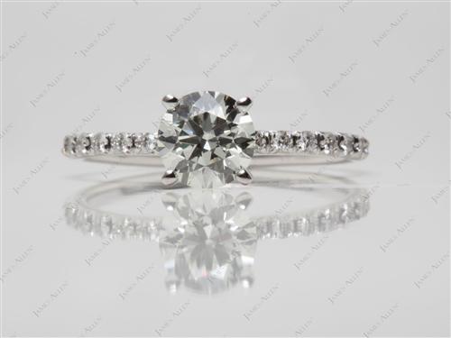 White Gold 1.41 Round cut Engagement Ring