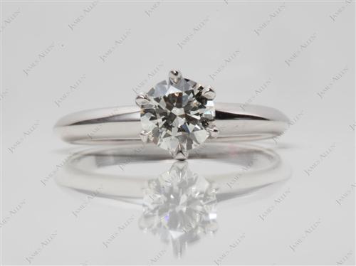 White Gold 0.60 Round cut Solitaire Ring Mountings