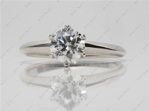 Platinum 0.90 Round cut Solitaire Engagement Rings