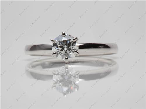 White Gold 0.51 Round cut Diamond Solitaire Engagement Ring