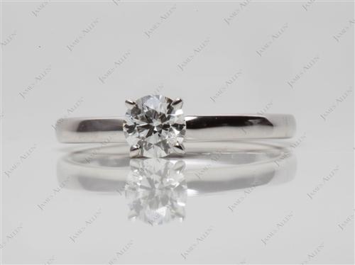 White Gold 0.46 Round cut Diamond Solitaire Ring Settings