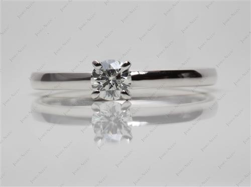 White Gold 0.36 Round cut Diamond Solitaire Ring Settings