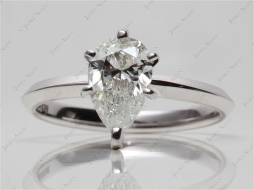 White Gold 1.01 Pear shaped Solitaire Engagement Rings