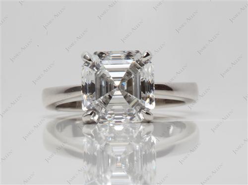 Platinum 3.14 Asscher cut Engagement Ring