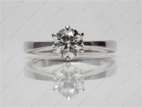 White Gold 0.73 Round cut Round Solitaire Ring