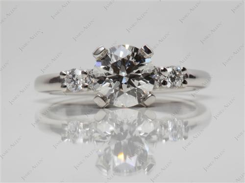 Platinum 0.82 Round cut Engagement Rings