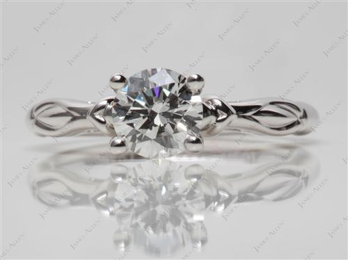 White Gold 1.04 Round cut Diamond Ring