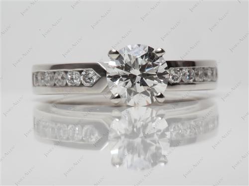 Platinum 1.30 Round cut Channel Cut Ring