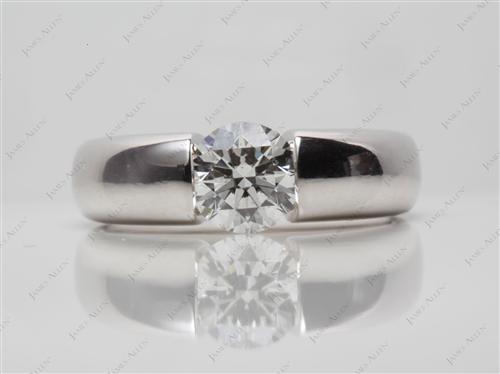 White Gold 0.90 Round cut Tension Set Rings
