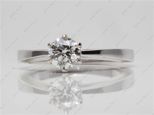 White Gold 0.71 Round cut Engagement Ring