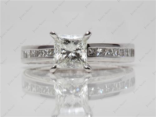 Platinum 1.16 Princess cut Channel Set Diamonds
