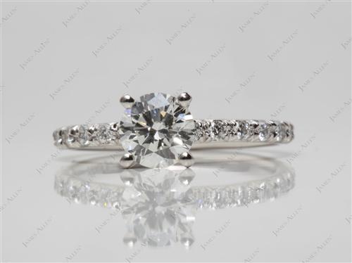 Platinum 0.81 Round cut Engagement Rings