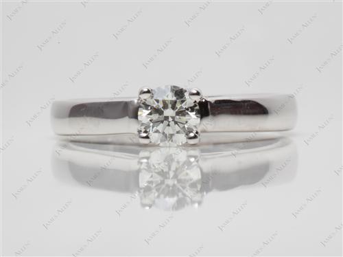 White Gold 0.45 Round cut Engagement Ring