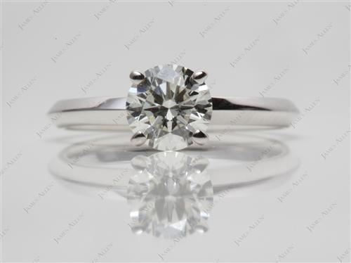 White Gold 0.77 Round cut Round Solitaire Ring